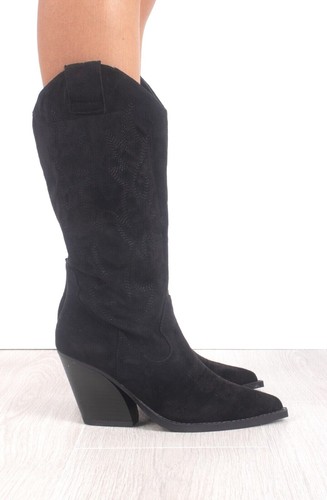 Cowboy boot black faux - black, soft