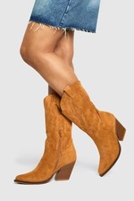 COWBOY BOOT TAN  FAUX SOFT