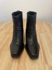 M&S Black Leather Western