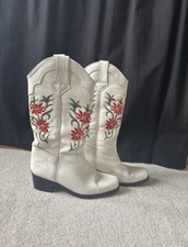 Beautiful White Leather Floral