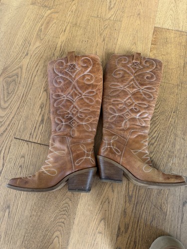 Women leather cowboy - cowboy, boots