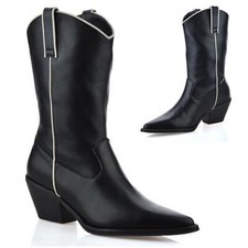 Ladies Womens Mid Calf Block