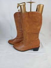 Cowboy Brown Leather Mid Calf